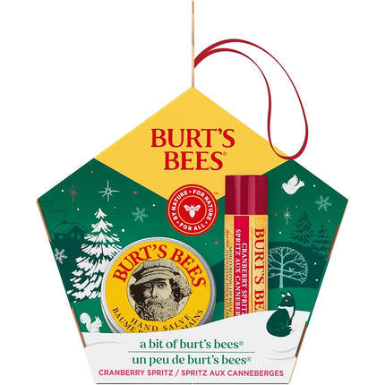 Burt's Bees for Lip & Hand, Cranberry Spritz Lip Balm and Hand Salve in a Festive Box, Bit of Burt's