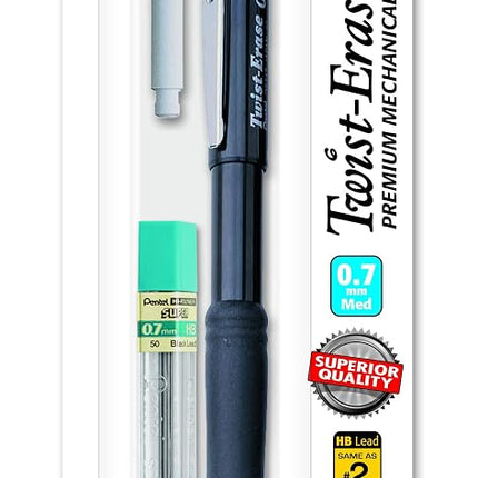Pentel Twist-Erase III Mechanical Pencil with Lead and Eraser Refills (QE517LEBP)