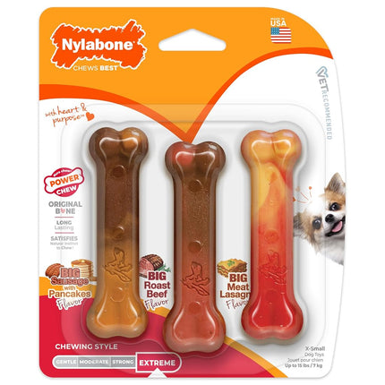Nylabone Original Bone Power Chew Toy for Dogs, Du