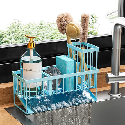 Cisily Blue Kitchen Sink Caddy Organzier with High