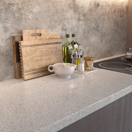 MelunMer Glossy Marble Contact Paper for Countertops Peel and Stick Wallpaper for Kitchen Waterproof Granite White Marble Sticker Self Adhesive Removable Wallpaper 591”×15.7” Easy to Install & Clean