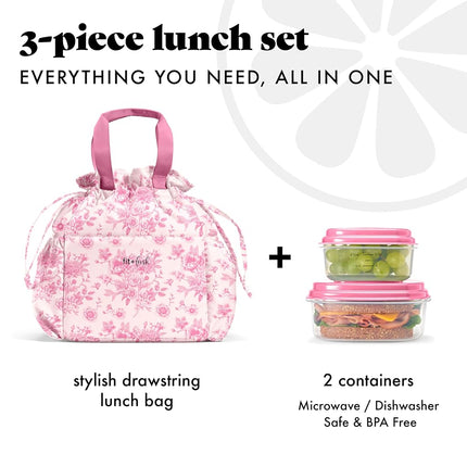 Fit & Fresh Cromwell Cinch Lunch Bag for Women | Insulated Lunch Box with Containers