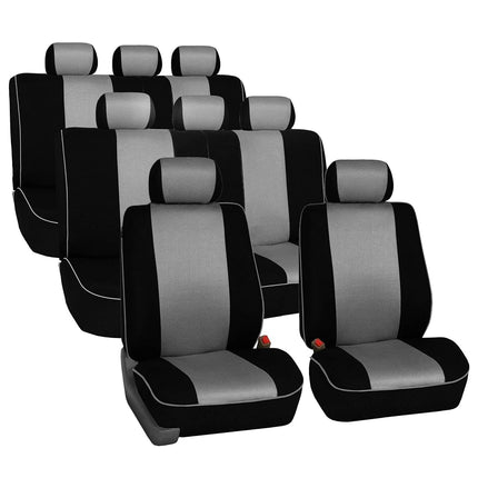 FH GROUP FH-FB063128 Three Row Cloth Car Seat Cove
