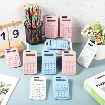 Flutesan 30 Pack Pocket Calculator Small Battery Powered Bulk Mini Size 4 Function Hand Held Basic Calculator for Students Kids School Home Office(White, Pink, Blue)