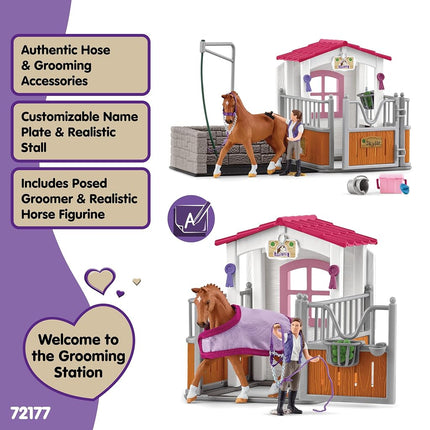Schleich Horse Club - 28Pc Wash Area With Horse Stall - Kids 5+ | 72177