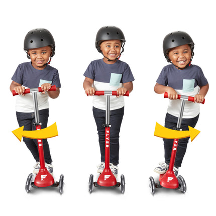 Kids Scooter, Toddler Scooter, Flyer Glider Jr. with Light Up Wheels, Red, Radio Flyer Ride On Toys for Kids 2-5 Years Old, for Outdoor Riding