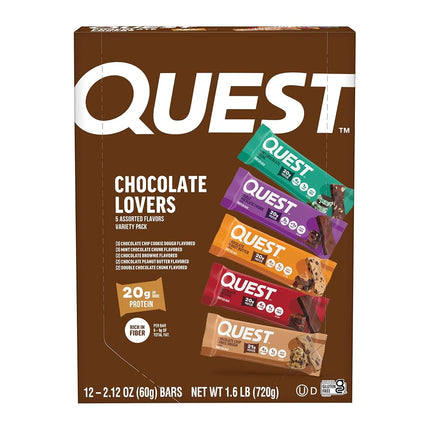 Quest Nutrition Protein Bar, Chocolate Lovers Vari