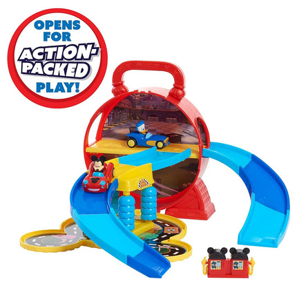 Disney Junior Mickey Mouse Stow ’n Go Garage, Figure and Vehicle Playset, Officially Licensed Kids Toys for Ages 3 Up, Gifts and Presents