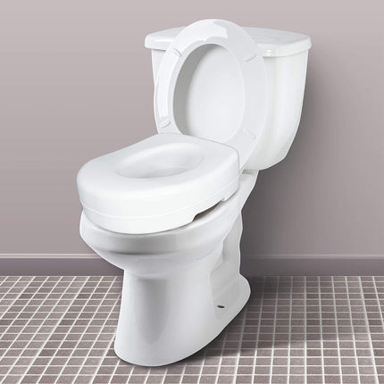 Carex Raised Toilet Seat, Adds 5 Inches of Height to Toilet, 300 Pound Weight Capacity, Slip-Resistant Rubber Pads