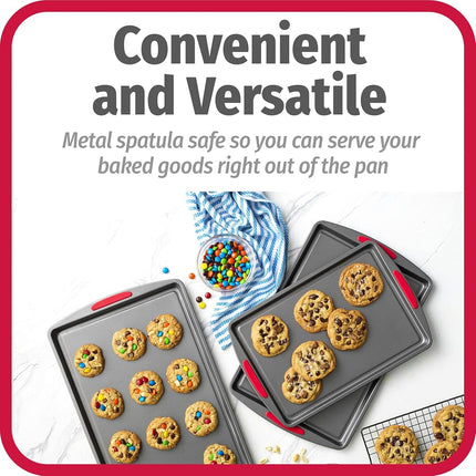 GoodCook MegaGrip Non-Stick Cake Baking Mould with Silicone Handles, Heavy Steel Cake Pan for Brownies, Cheesecakes, Cakes, Bakeware, Pies