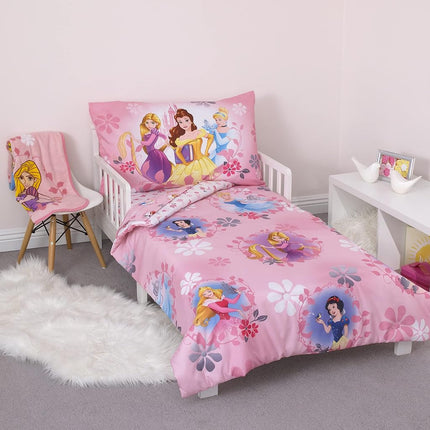 Disney Pretty Princess Toddler Bed, 4 Piece Set, P
