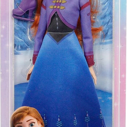 Mattel Disney Frozen Anna Fashion Doll & Accessories, Ice-Skating Look with Removable Dress & Skates Plus 1 Pair of Shoes, Inspired by Frozen: Winter Festival