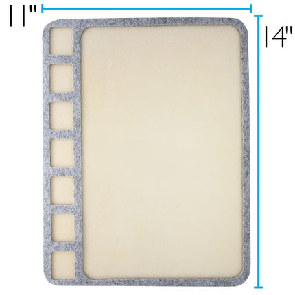 The Beadsmith Seed Bead Treasure Mat – 14” x 11” (35.6 x 27.9cm) – Soft Surface, 7 Compartments, Raised Border – Perfect for Working on Seed Bead Projects, Beading, Jewelry Making and DIY Hobbies
