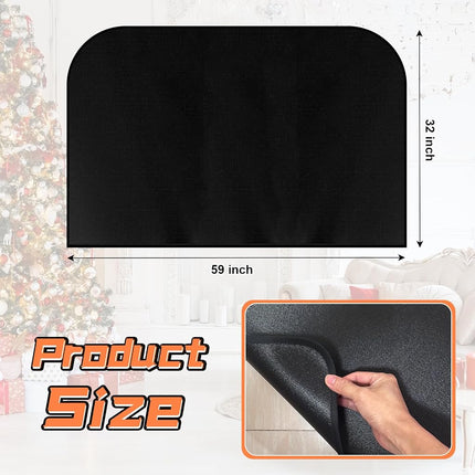 Fireplace Mat, Hearth Rug Fireproof, Fireplace Floor Mat, Fireproof Rug for Fireplaces and Woodstoves,Fire Resistant Fireplace Rug, D Shaped, Size 59" x32"