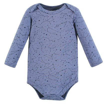 Hudson Baby unisex-baby Cotton Long-sleeve Bodysuits, Space, 3-6 Months