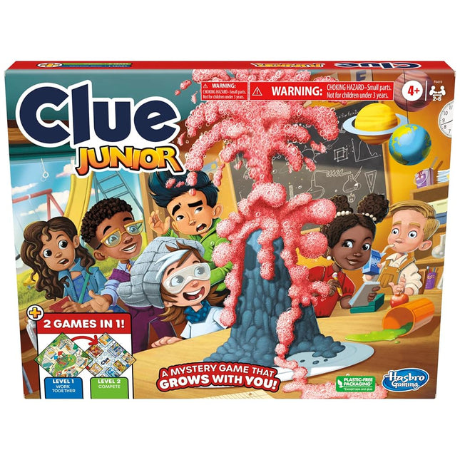 Hasbro Gaming Clue Junior Game, 2-Sided Gameboard, 2 Games in 1, Clue Mystery Game for Younger Kids Ages 4 and Up, Kids Games for 2 to 6 Players