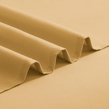 Elegant Comfort Luxurious 1500 Premium Hotel Quality Microfiber Three Line Embroidered Softest 4-Piece Bed Sheet Set, Wrinkle and Fade Resistant, Full, Camel-Gold