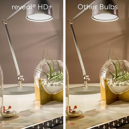 GE Lighting 31914 Clear Finish Light Bulb Reveal HD Dimmable LED Decorative G16.5 Globe 4.5 (40-Watt Replacement), 290-Lumen Candelabra Base, 2-Pack