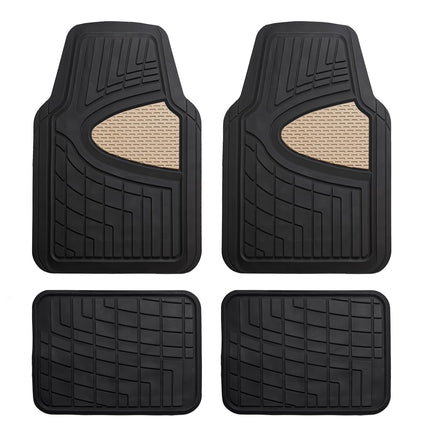 Automotive Floor Mats Beige Universal Fit Heavy Du