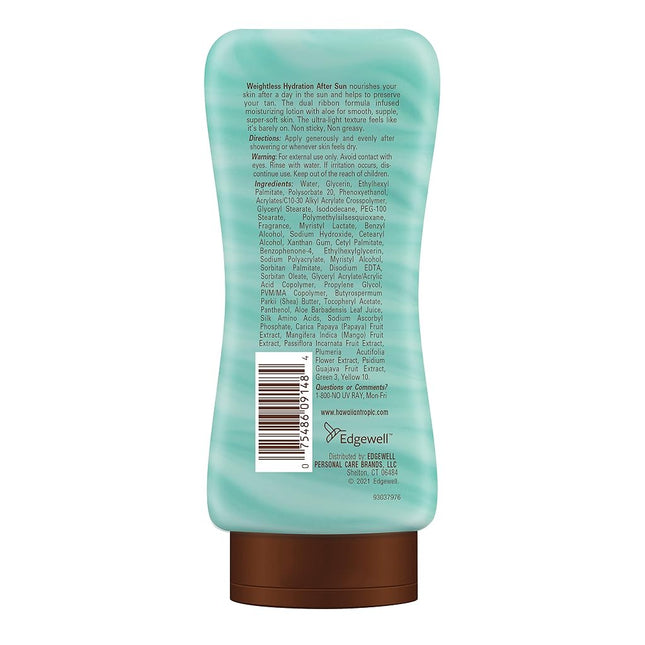 Hawaiian Tropic Silk Hydration Weightless After Sun Gel Lotion With Hydrating Aloe And Gel Ribbons, 6 Ounce