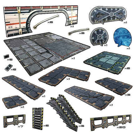 Battle Systems Sci-Fi Terrain - 28mm Modular 3D Space Terrain - Perfect for Wargaming and Roleplaying Tabletop Games - Full Colour Printed 3D Multi Level Building Models (Galactic Core Set)