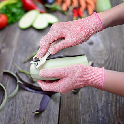 Gants anti-coupure Evridwear de qualité alimentaire, protection de sécurité pour la cuisine (taille M, rose)