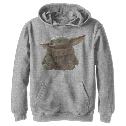 Sudadera con capucha para niño Fifth Sun Star Wars The Mandalorian The Child Portrait, Athletic Heather, Pequeño