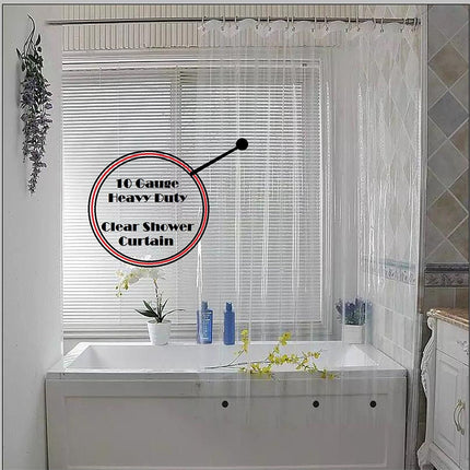 Doublure de rideau de douche transparente imperméable robuste Elegant Comfort, 183 x 183 cm, avec 3 aimants inférieurs et œillets antirouille (paquet de 2)