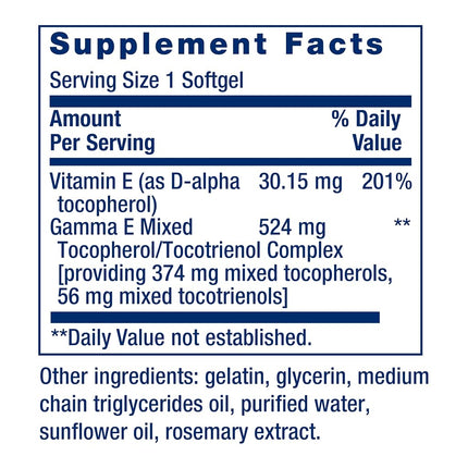 Life Extension Gamma E Mixed Tocopherols & Tocotrienols 60 Softgels