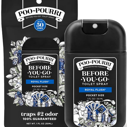 Poo-Pourri Before-You-Go Toilet Spray, Royal Flush, 1 Fl Oz Pocket Travel Size - Eucalyptus and Spearmint, CP12735