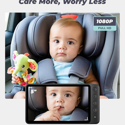 WEMOH Magnetic Dual Baby Car Camera for Two Kids, 1080P IPS Display with Magnetic Mount, 3 Modes(Zoom/Mirror/Split), Automatic Night Vision, USB-Powered Car Camera for Baby Rear Facing (2 Cams)