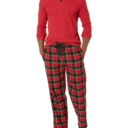 Wrangler Men's Waffle Knit Top and Flannel Pant Pa