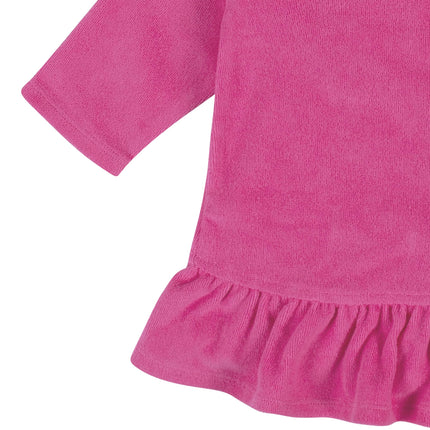 Gerber Baby-Girls Toddler Zipper Hoodie Terry Swimsuit Cover Up, Pink, 3T