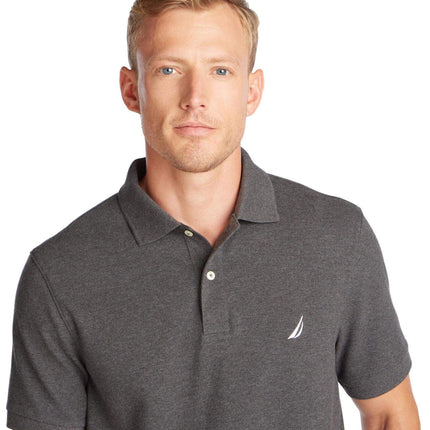 Polo liso de manga corta Nautica para hombre, Carbón Htr, M