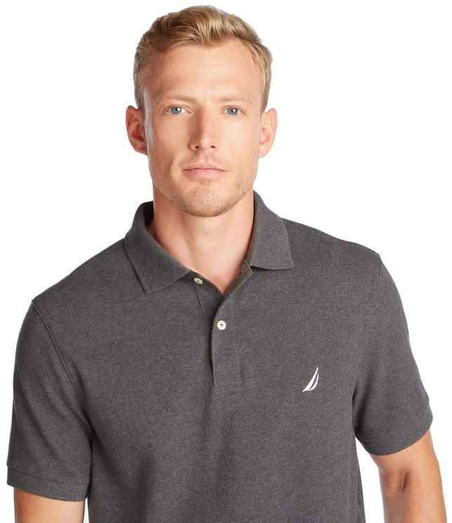 Polo liso de manga corta Nautica para hombre, Carbón Htr, M