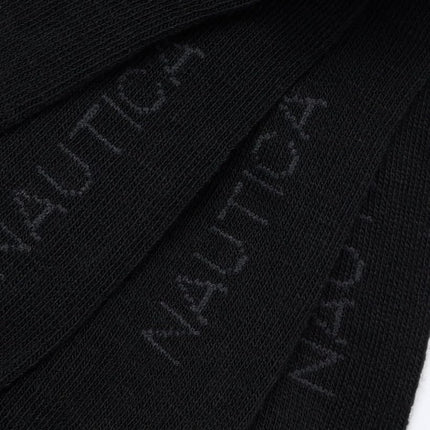 Nautica Men�s Dress Socks � Patterned Crew Socks (10 Pack), Black Rib, 6-12.5