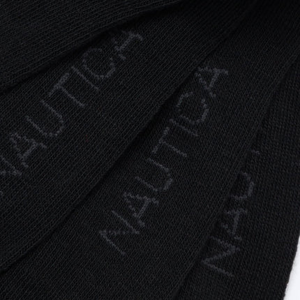 Nautica Men�s Dress Socks � Patterned Crew Socks (10 Pack), Black Rib, 6-12.5