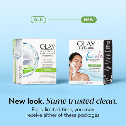 Olay 4-in-1 Sensitive Daily Facial Cloths, 33 ct