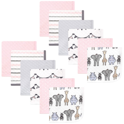 Hudson Baby Unisex Baby Quilted Cotton Washcloths,
