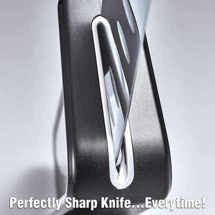 Ontel EverBlade Self Sharpening Professional Chef Knife, Deluxe Edition with Non-Stick Surface, German Steel Kitchen Knife in Knife Block with Convex Edge for Easy Slicing, Versatile & Durable
