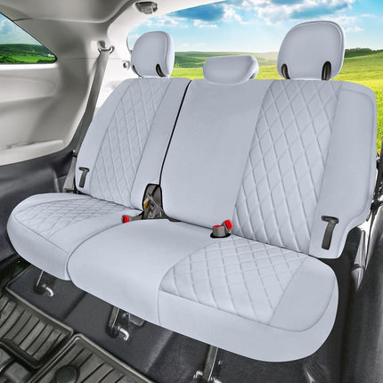 Fundas de asiento de coche FH Group a medida para Toyota Sienna 2011-2020, juego completo de fundas de asiento de coche, fundas de asiento de automóvil de 8 plazas en neopreno gris sólido, fundas de asiento impermeables y lavables