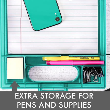 Dexas Clipcase Storage Clipboard with Handle, Aquamarine