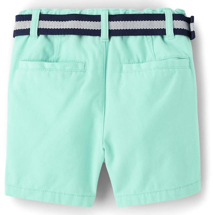 Short en sergé avec ceinture pour bébé et tout-petit garçon The Children's Place, couleur bleu aquatique doux, 18-24 mois