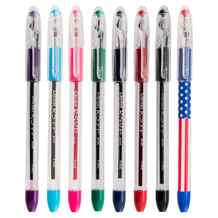Pentel R.S.V.P. Ballpoint Pen, 0.7mm Fine Tip, Green Ink, Box of 12 (BK90-D)