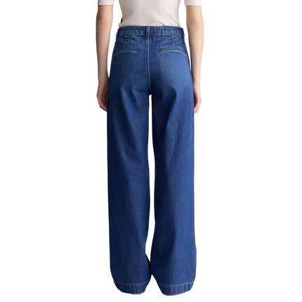 Buffalo David Bitton Women's Addie High Rise Wide Leg Jeans, Indigo Contrast, 28