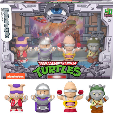 Little People Collector Tortugas Ninja Mutantes Adolescentes: Set de figuras de edición especial de villanos para adultos y fans en caja de regalo de exhibición