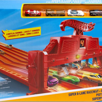 Mattel Hot Wheels Super 6-Lane Raceway Playset V1983