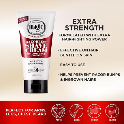 SoftSheen-Carson Magic Razorless Cream Shave - Extra Strength for Coarse Beards, 6 oz