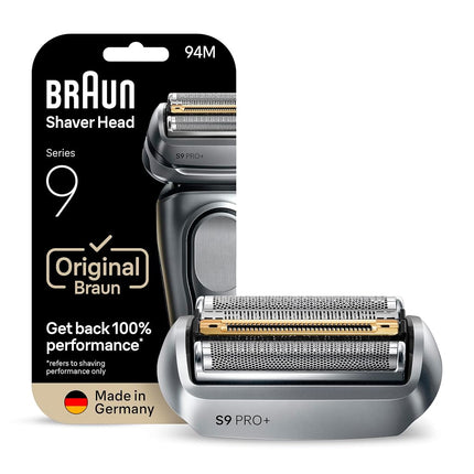 Braun Electric Shaver Head Replacement Part 94M Silver, Compatible with Series 9 Pro and Series 9 Electric Razors for Men