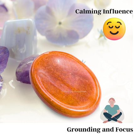 Chocolate Jasper Worry Stones for Stress Relief Crystals and Healing Stones - Piedra Crystal Fidget for Meditation, Relaxation - Unique Stocking Stuffers and Birthday Gifts for Women, Men